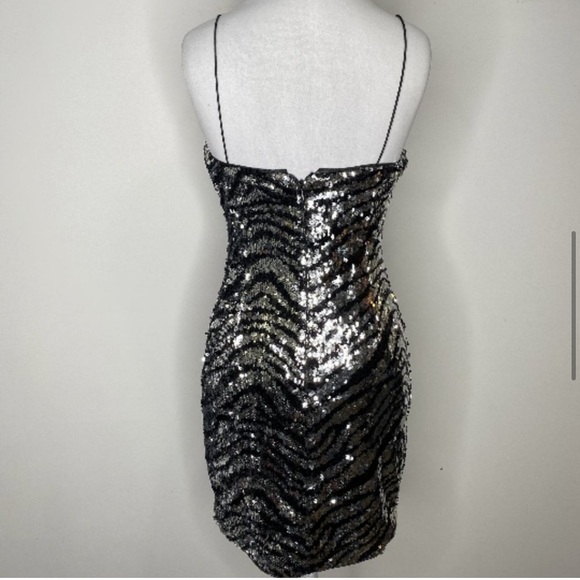 ZEBRA SEQUINED COCKTAIL DRESS - Picture 6 of 6